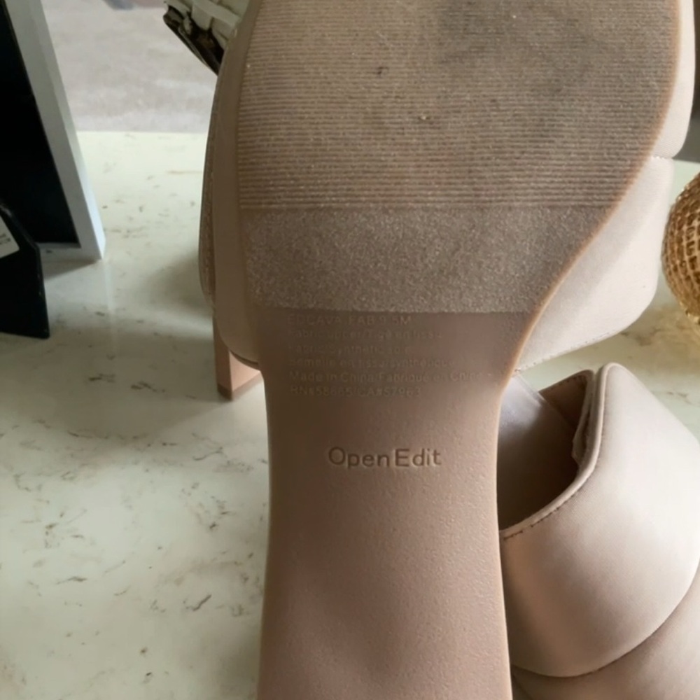 Open Edit Nude Slide Heels - Picture 3 of 3
